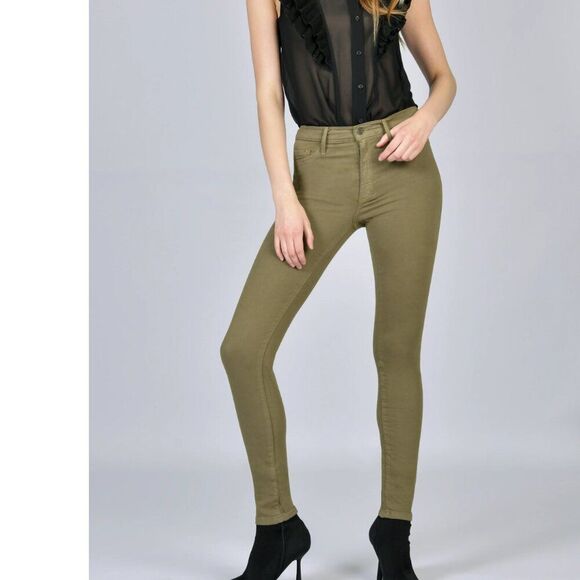 Black Orchid Gisele High Rise Skinny Clover & Over Olive Green Size 27 NWT - Picture 1 of 8